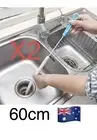 2 Pcs DRAIN PIPE CLEANER FLEXIBLE TOOL BATH WATER CLEANING DREDGE BRUSH SINK