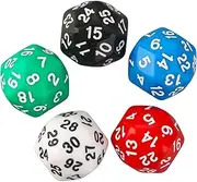 CoudarTitie 5X Multi-Sided 30 Sided Game Dice for Math Teaching Game Supplies