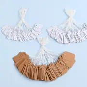 100Pcs Blank Christmas Luggage Tags Kraft Paper Labels Gift Cards with Strings