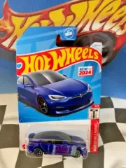 Hot Wheels 2024 HW Quarter Mile Heroes 5/5 2021 Tesla Model S Plaid BLUE Y5