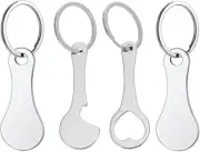 4 PcsRemovable Shopping Trolley Token Key Unlocker Keyring ALDI Coles Woolworths