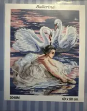 Printed needlepoint tapestry Canvas Only Orchidea 40x50 Cm Ballerina