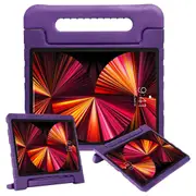 For Apple iPad Pro 11 inch 2022 4th Gen / 2021 3rd Gen kids Case, Kickstand Handle Shockproof Protective Rugged Stand Light Weight Kids Friendly Cover (Purple)