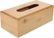 ASAKKURA Tissue Box Holder Solid Wood Napkin Storage Compact Desktop Box Living Room Accessory