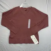 Cabela’s Women’s Sz L NOS NWT Big Sky Long Sleeve V Neck Tee Shirt Embroidered