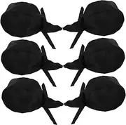 [Ipetboom] 6-Pack Hat Adjustable Kitchen Cooking Caps Men Women Chef Caps Bakers Hats Quick-Dry Fabric Japanese Design Headwrap Black
