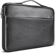 DOMISO 17.3 inch Laptop Sleeve Case Water-Resistant PU Computer Cover Bag for Dell, HP, Asus Notebook,Black
