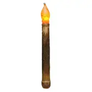Primitive/Country 9" Burnt Mustard Flicker Taper Candle Timer