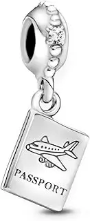 [Biggold] Passport Travel Dangle Silver Charm 925 Sterling Silver Bead Charm Fit Pandora Bracelets