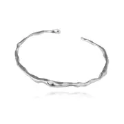 Culturesse Be The Flow Artisan 5cm Bangle Bracelet Sterling Silver Jewellery