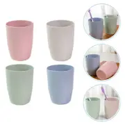 4 Pcs Wheat Straw Cup Drinking Custom Name Toothbrush Holder
