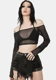 Living Delights Mesh Crop Top