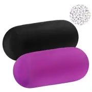 2 Pcs Microbead Roll Pillow 11.8 x 6.3 Inch Soft Pillow Bolster Cylindrical