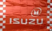 Isuzu Red Checkered Flag 3x5 FT Banner Flag Car Show Racing Garage Workshop