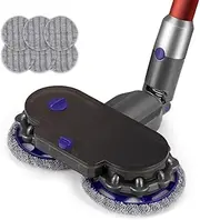 [ZUNI] Electric Head Attachment for Dyson V7 V8 V10 V11 V15 Vacuum Cleaners, 4 Washable Dry & Wet Mopping Pads 1 Refill Container Included, Accessories for Dyson Mop Head