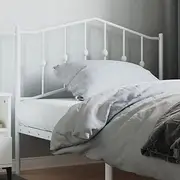 Bedroom Furniture Metal Headboard White 107 cm King Single