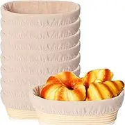 20 Sets Bread Proofing Baskets Bulk Shaped Banneton Dough Proofing Bowls Kit with Cloth Liner and Plastic Scraper Sourdough Proofing Basket for Home Sourdough Bakers (Oval, 10'')