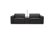 Hallie 2 Seater Genuine Leather Sofa Lounge Electric Powered Recliner Graphite