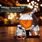 Elegant Whiskey / Cognac Decanter Set - Glasses & Globe whiskey Decanter with a