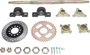 24in Go Karts Rear Axle Assembly Kit, Suitable for DIY Rebuilt ATVs Quads, Heavy Duty Sprocket Brake Disc Base Replacement Set with Mounts, Ideal for Drift Trikes
