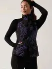 NWT Athleta Inlet Reflective Water Repellent Astral Bloom Black High Neck Vest