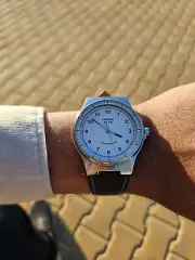 "Casio Solar Powered Analog Watch | WR 50M | Stainless Steel Case | Leather Stra