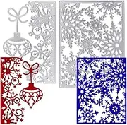 2 PCS Dies for Christmas Card Making, AFUNTA Snowflake Metal Die Cuts Christmas Lantern Cutting Dies Embossing Stencils for DIY Scrapbook Album Decorative, Scrapbook Card Making
