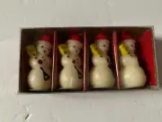 RESTORATION HARDWARE Snowmen Retro Candles One Set of 4 NEW - Christmas Frosty
