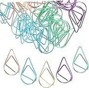 LALAFINA 2sets Paper Clip Big Clips Pin Clips Wire Tidy Fold Clips Bookmarks Sealing Clips Tape Paperclips Clipboard Tacks Self Adhesive Cable Clips Water Drop Clip Wire Clips Steel 50pcs*2