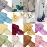 12m/Card Polyester Tassel Fringe Trimming Curtain Costume DIY Craft Decoration