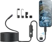 Endoscope 1920P Borescope Inspection Camera Semi-Rigid Snake Cable 16.5FT, IP67