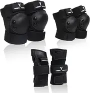 YEENHLLY Knee Pads and Elbow Pads Wrist Guards for Kids , 6 in 1 Protective Gear Set for Boys and Girls for Roller Skating Cycling Bike Rollerblading Scooter -Adjustable 3-8 Years