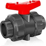 Boltigen 1" UPVC True Union Ball Valve, 1/2" Socket End, 1/2" Union Outlet, 10 Bar, ASTM, Plastic, Reversible PTFE Seat, 2 Pcs EPDM O-rings