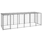 Steel Dog Kennel Outdoor Garden Puppy Playpen Large Cage W/ Roof Lockable Latch