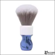Shaving Brush - Maggard Razors Blue & White Resin Handle Synthetic Fiber, 24mm