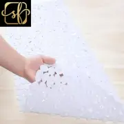 White-70X36Cm Non-Slip Bath Tub Shower Mats Pebble Shape Machine Washable Bathtu