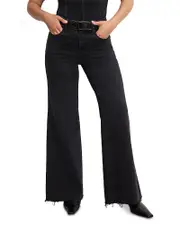 Good American Soft Tech Good Petite Palazzo Jeans in Black391