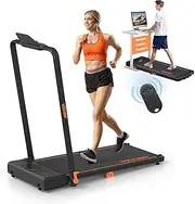 Wenoker Walking Pad Treadmill, Under Desk Treadmill, Portable Foldable Compact Walking Pad with Remote Control for Home/Office, Free Installation