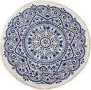 Retro Style Large Floor Rug Handmade Cotton Mat Non-Slip Bath Room Mat