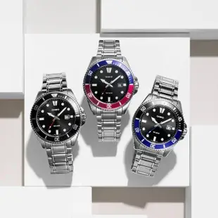 【CASIO 卡西歐】槍魚黑水鬼防水200米潛水錶-不鏽鋼X百事圈 正原廠公司貨(MDV-107D-1A2)