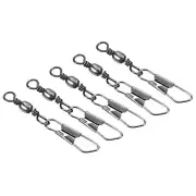 Fishing Barrel Swivel with Safety Snap, 50Pcs 15lb Carbon Steel, Black