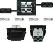 Anderson Plug flush Mount Dual SB50 with 2 x Black DUST CAPs and 2 x Grey Anderson SB50 Plugs