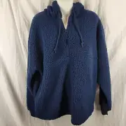 NWT Victorias Secret PINK Teddy Fleece Sherpa Half Zip Jacket Blue Size Small
