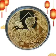 Year of the Snake Coin - Traditional Snake-Themed Keepsake | Chinese New Year Collection Round Coin, Good Luck Commemorative Souvenir for Coworkers Family Friends Relatives Classmates