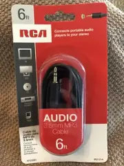 RCA AUDIO 3.5mm MP3 Cable 6 ft, AH208R NEW IN PACKAGE