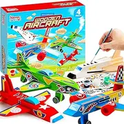 Klever Kits 4 DIY Wooden Aircrafts-Build & Paint Your Own Wooden Airplane Craft Kit, Art & Craft Kit DIY Projects, Boys 6-12 Year Old Birthday Gifts