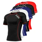 Mens-Compression-Armour-Base-Layer-Top-Half- Sleeve Thermal Gym Sports Shirt FDX