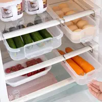 在飛比找樂天市場購物網優惠-買一送一 解放冰箱 冰箱掛架 抽屜式冰箱收納盒創意隔層掛架廚