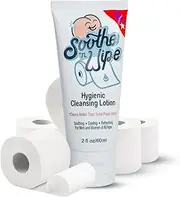 SOOTHE 'N WIPE Hygienic Cleansing Lotion, Flushable Wipe Alternative with Aloe & Moisturizers, Toilet Paper Moistener for Clean, Soft & Smooth Bum Butt Cleaner Sanitizing Lotion for Bathroom 2 Oz