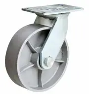 8" Heavy Duty Swivel Caster - 8" Semi Steel Cast Iron Wheel - CasterHQ Brand - 1